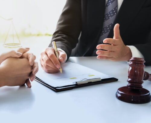 Lawyer Explaining Document
